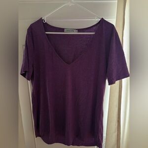 Topstype V-Neck Purple T-Shirt Size L